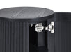 Marigold Fluted Side Table With Door - Black - Luminex FurnitureLamp TableLOU009