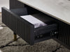 Marigold Fluted Stone Top Coffee Table – Black with Storage - Luminex FurnitureCoffee TableLOU003