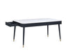 Marigold Fluted Stone Top Dining Table With Drawers - Black - Luminex FurnitureDining TableLOU001