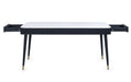 Marigold Fluted Stone Top Dining Table With Drawers - Black - Luminex FurnitureDining TableLOU001