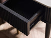 Marigold Fluted Stone Top Lamp Table With Drawer - Black - Luminex FurnitureLamp TableLOU002