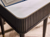 Marigold Fluted Stone Top Lamp Table With Drawer - Black - Luminex FurnitureLamp TableLOU002
