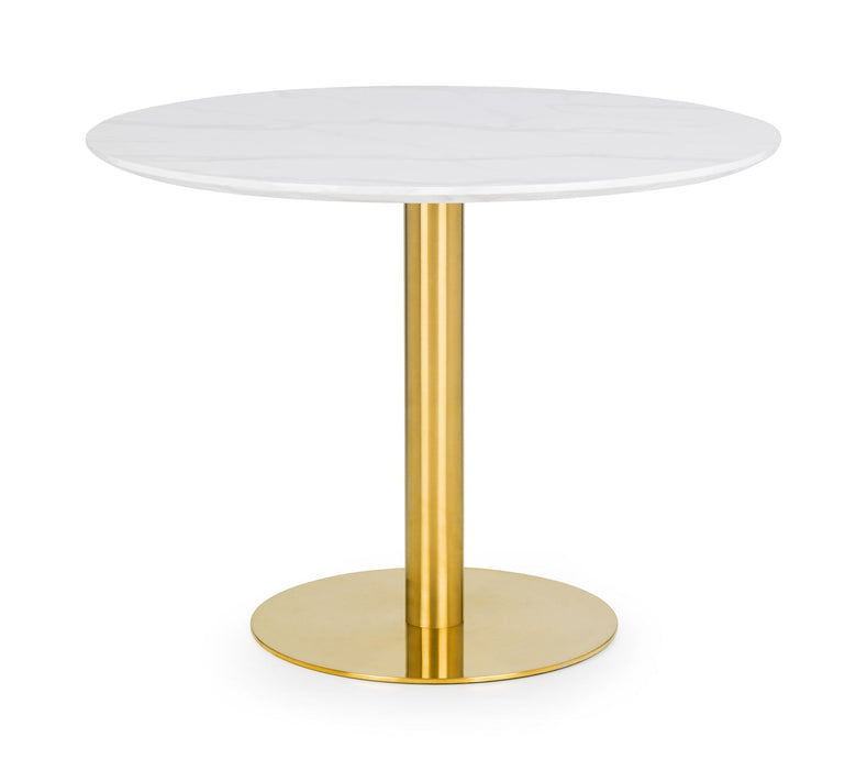 Marissa Round Dining Table – Marble & Gold Pedestal - Luminex FurnitureDining TablePAL201
