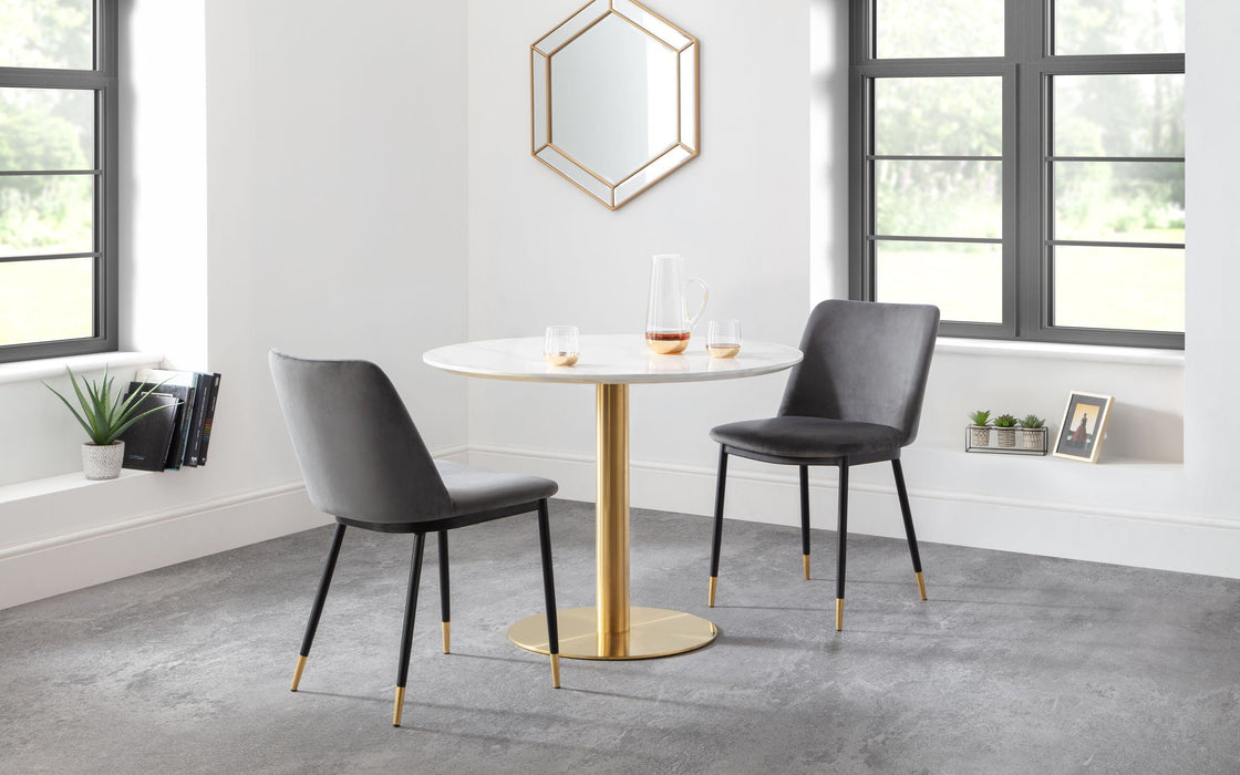 Marissa Round Dining Table – Marble & Gold Pedestal - Luminex FurnitureDining TablePAL201