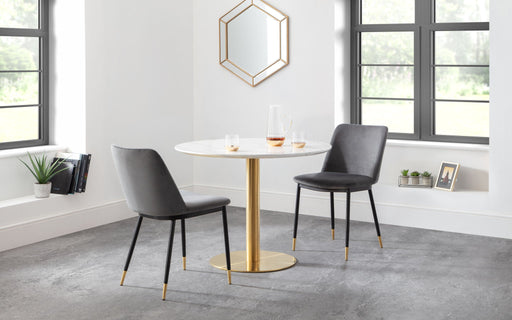 Marissa Round Dining Table – Marble & Gold Pedestal - Luminex FurnitureDining TablePAL201
