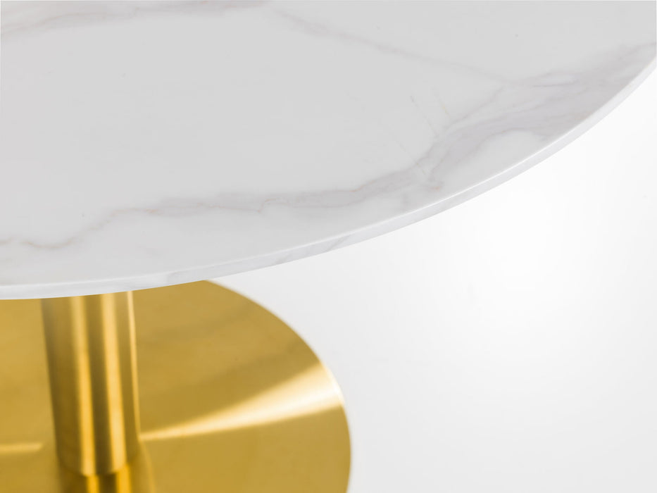 Marissa Round Dining Table – Marble & Gold Pedestal - Luminex FurnitureDining TablePAL201