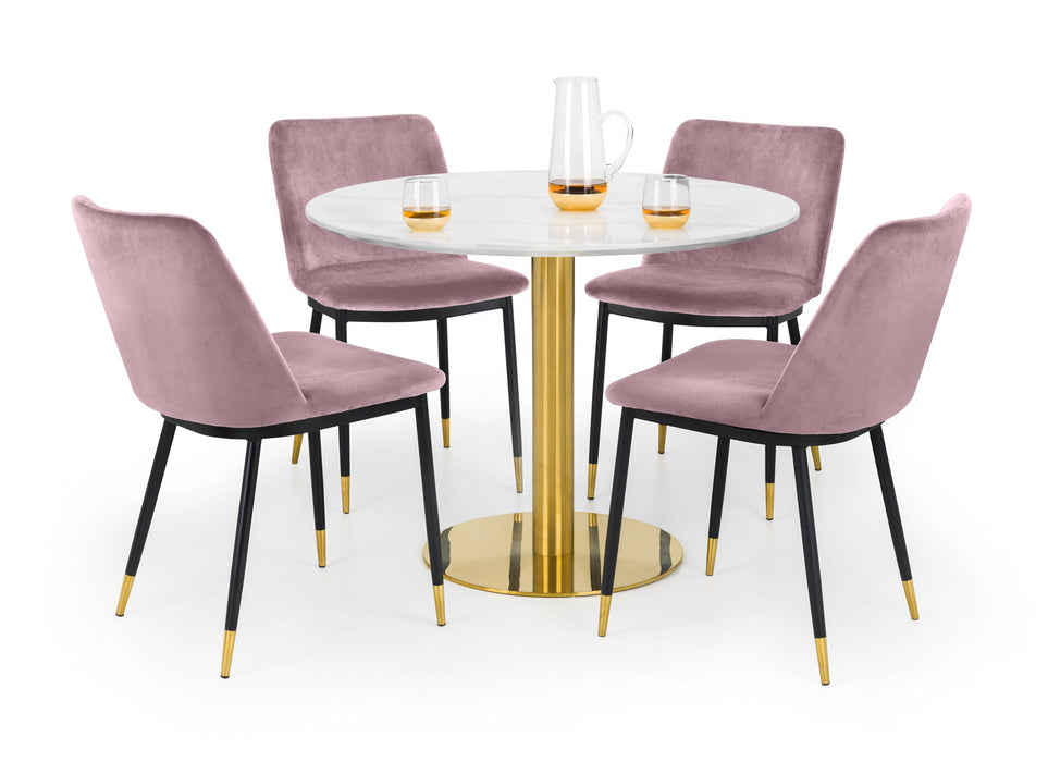 Marissa Round Dining Table – Marble & Gold Pedestal - Luminex FurnitureDining TablePAL201
