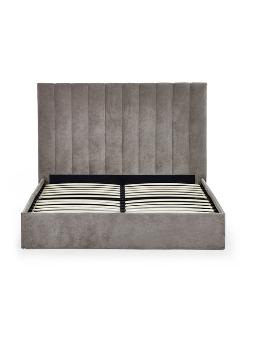 Marlow Grey Chenille Panel Bed - Luminex FurnitureFabric BedsELO001