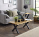 Marlowe Coffee Table – Oak Effect Top & Black Cross Legs - Luminex FurnitureCoffee TableHAR002