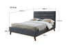 Mayfair Dark Grey Fabric Bed - Luminex FurnitureBedMAY46DGREY