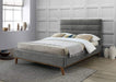 Mayfair Light Grey Fabric Bed Frame - Luminex FurnitureBedMAY46LGREY