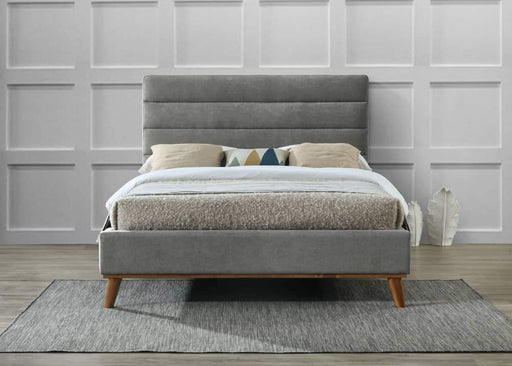 Mayfair Light Grey Fabric Bed Frame - Luminex FurnitureBedMAY46LGREY