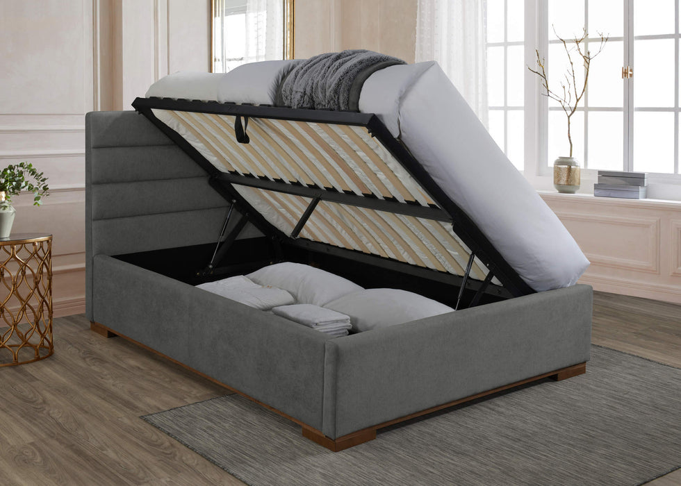 Mayfair Light Grey Ottoman Bed - Luminex FurnitureBedMAY46LGOTT