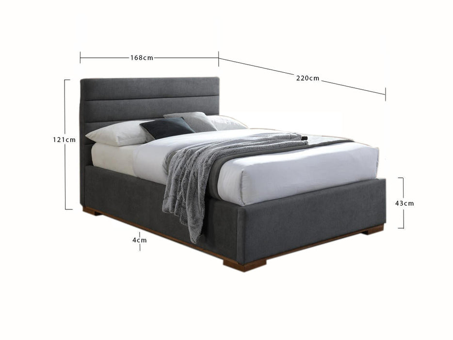 Mayfair Ottoman Bed Dark Grey Fabric - Luminex FurnitureBedMAY46DGOTT