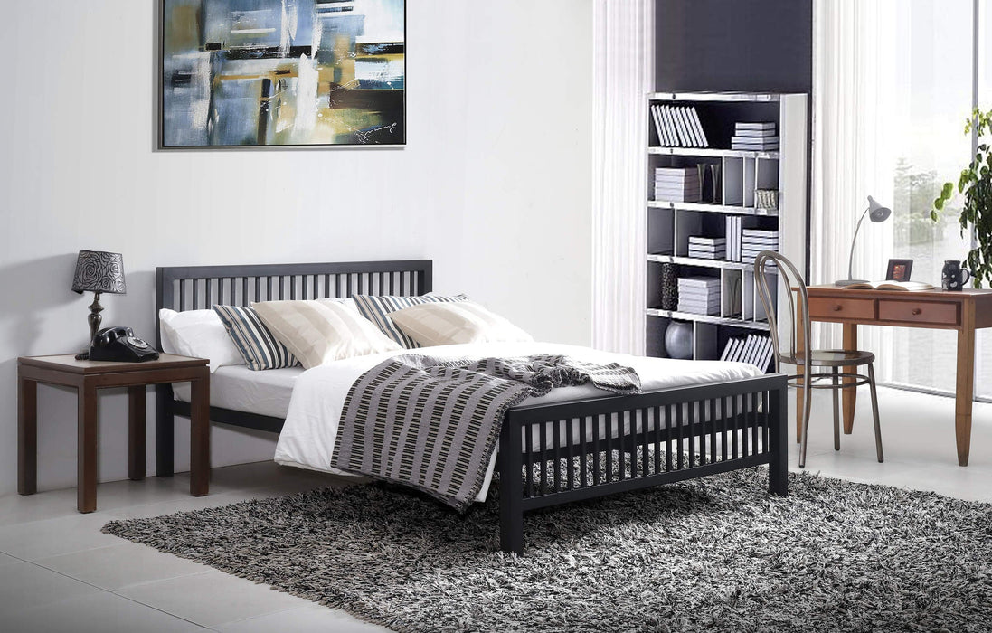 Meridian Bed Charcoal Black Metal - Luminex FurnitureBedMER3BLK
