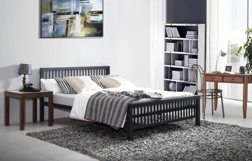 Meridian Bed Charcoal Black Metal - Luminex FurnitureBedMER3BLK