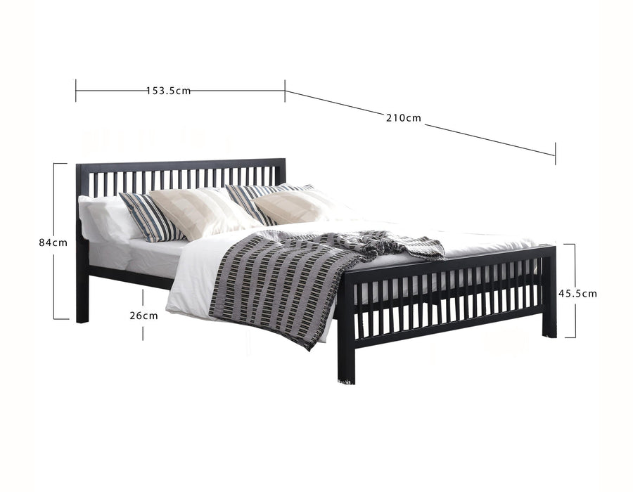 Meridian Bed Charcoal Black Metal - Luminex FurnitureBedMER3BLK