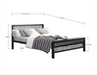 Meridian Bed Charcoal Black Metal - Luminex FurnitureBedMER3BLK