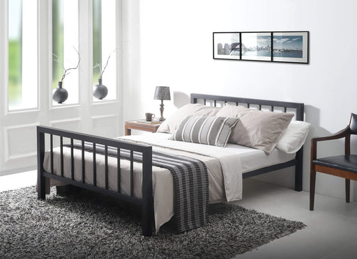 Metro Charcoal Black Metal Bed - Luminex FurnitureBedMET3BLK