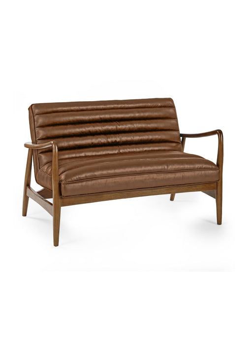 Mila 2 - Seater Sofa in Vintage Faux Leather - Brown or Black - Luminex FurnitureSofasMAR003