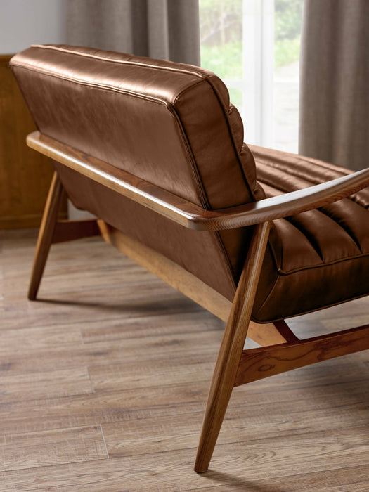 Mila 2 - Seater Sofa in Vintage Faux Leather - Brown or Black - Luminex FurnitureSofasMAR004