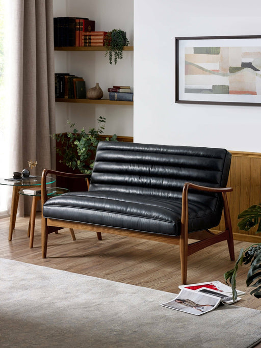 Mila 2 - Seater Sofa in Vintage Faux Leather - Brown or Black - Luminex FurnitureSofasMAR004