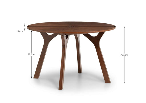 Mirabelle Round Table Walnut - Luminex FurnitureDining TableHUX001
