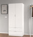 Mirella Arctic White 2 - Door 2 - Drawer Space - Saving Wardrobe - Luminex FurnitureWardrobe3201