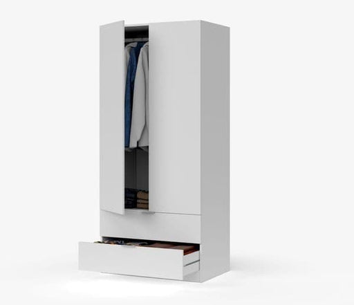 Mirella Arctic White 2 - Door 2 - Drawer Space - Saving Wardrobe - Luminex FurnitureWardrobe3201