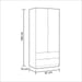 Mirella Arctic White 2 - Door 2 - Drawer Space - Saving Wardrobe - Luminex FurnitureWardrobe3201