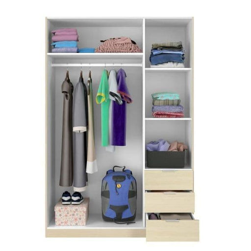 Mirella Oak Effect 3 - Door 3 - Drawer Compact Wardrobe - Luminex FurnitureWardrobe3203