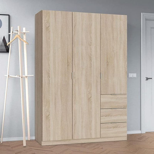 Mirella Oak Effect 3 - Door 3 - Drawer Space - Saving Wardrobe - Luminex FurnitureWardrobe3205