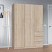 Mirella Oak Effect 3 - Door 3 - Drawer Space - Saving Wardrobe - Luminex FurnitureWardrobe3205