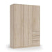 Mirella Oak Effect 3 - Door 3 - Drawer Space - Saving Wardrobe - Luminex FurnitureWardrobe3205