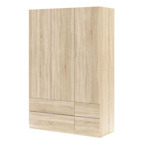 Mirella Oak Effect 3 - Door 4 - Drawer Space - Saving Wardrobe - Luminex FurnitureWardrobe3206