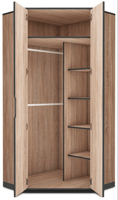 Moderno Oak Effect 2 - Door Corner Wardrobe - Luminex FurnitureWardrobe2677