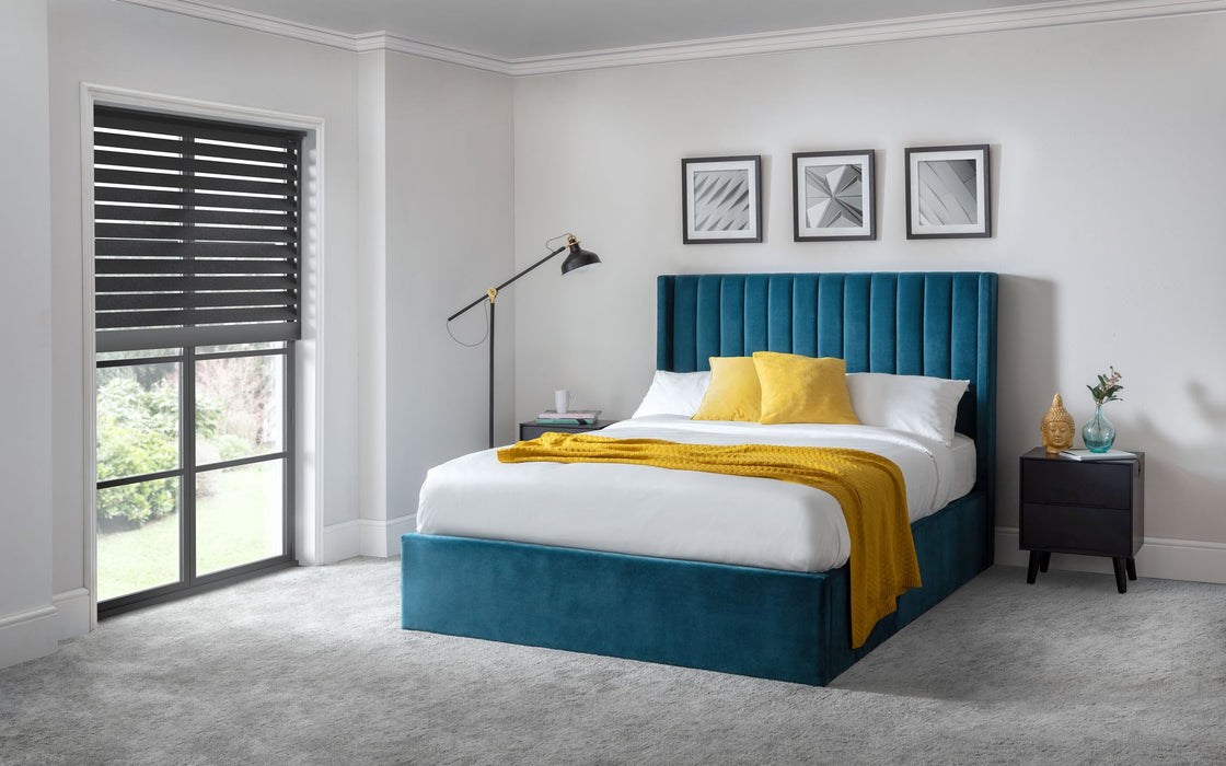 Monroe Ottoman Storage Bed with Scalloped Headboard - Luminex FurnitureFabric BedsLAN001