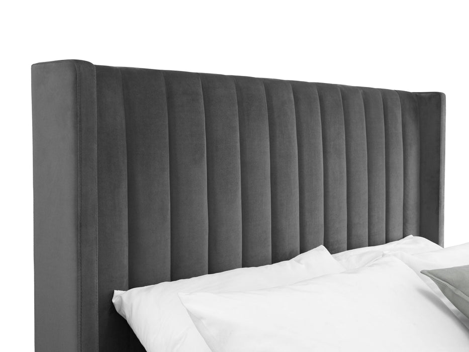 Monroe Ottoman Storage Bed with Scalloped Headboard - Luminex FurnitureFabric BedsLAN001