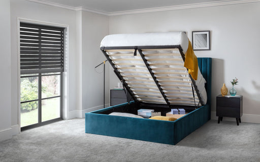 Monroe Ottoman Storage Bed with Scalloped Headboard - Luminex FurnitureFabric BedsLAN001