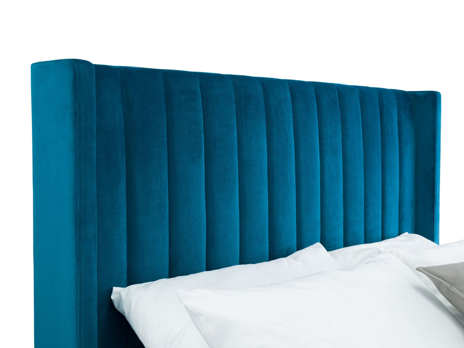 Monroe Ottoman Storage Bed with Scalloped Headboard - Luminex FurnitureFabric BedsLAN001