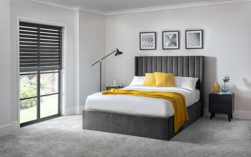 Monroe Ottoman Storage Bed with Scalloped Headboard - Luminex FurnitureFabric BedsLAN004