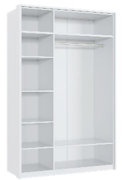 Montella White Gloss 3 - Door Mirrored Wardrobe - Luminex FurnitureWardrobe3153