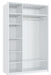 Montella White Gloss 3 - Door Mirrored Wardrobe - Luminex FurnitureWardrobe3153