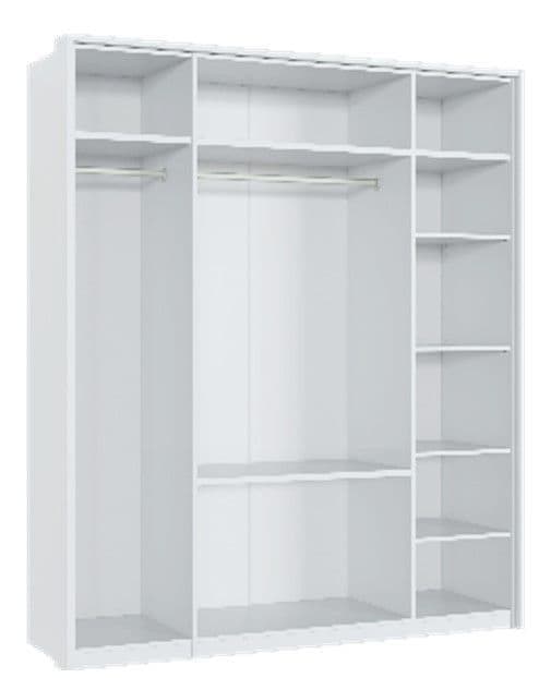 Montella White Gloss 4 - Door 2 - Drawer Mirrored Wardrobe - Luminex FurnitureWardrobe3154