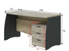 Montero Oak & Dark Grey Large Office Desk - Luminex FurnitureDesk3121