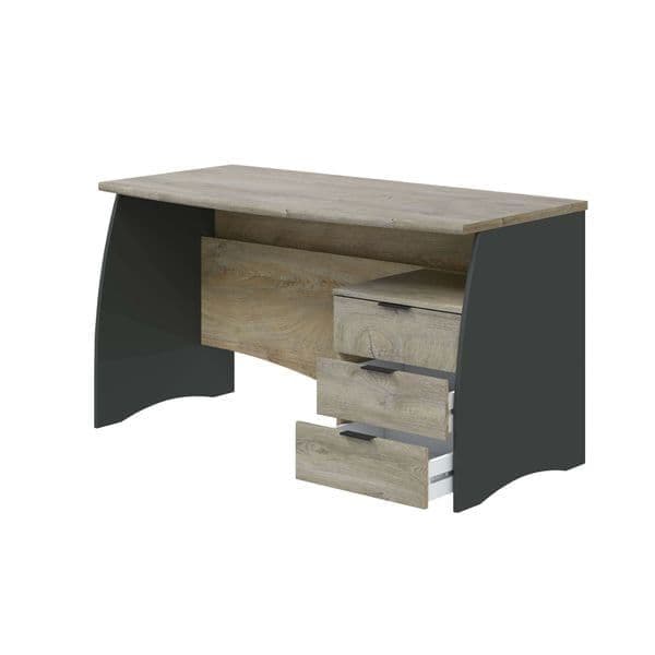 Montero Oak & Dark Grey Large Office Desk - Luminex FurnitureDesk3121