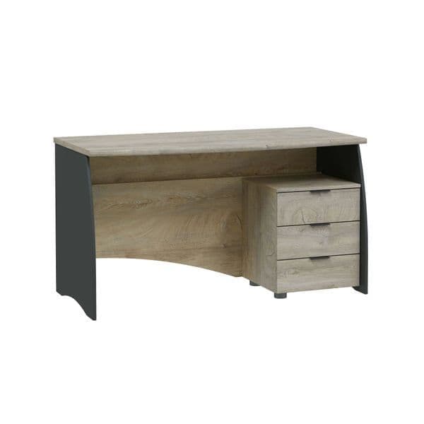 Montero Oak & Dark Grey Large Office Desk - Luminex FurnitureDesk3121