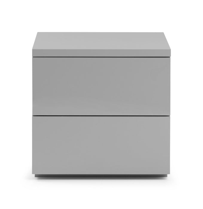Montreal 2 Drawer Bedside in Grey Gloss - Luminex FurnitureBedside TableMON701