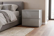 Montreal Grey Gloss 2 Drawer Bedside Table - Luminex FurnitureBedside TableMON701