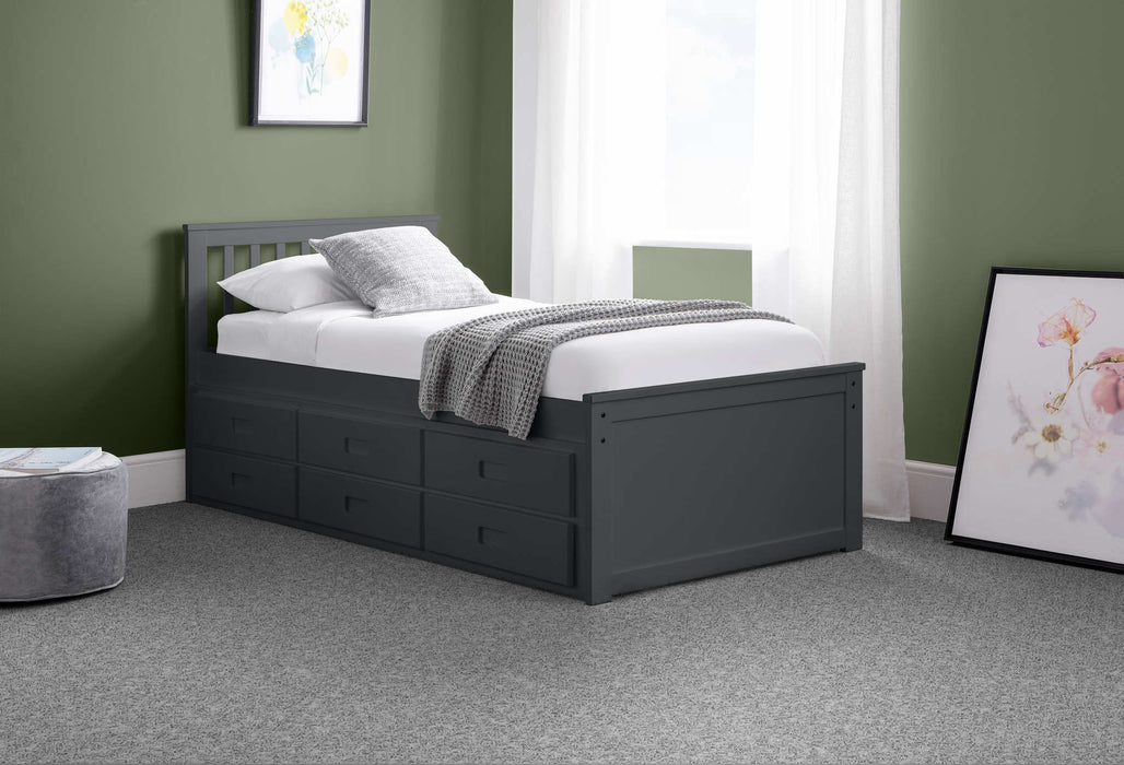 Montrose Bed with Underbed & Drawers – Anthracite - Luminex FurnitureDay BedsMAI903